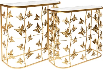 Консоли с белым мрамором, набор Glasar 54-110/109