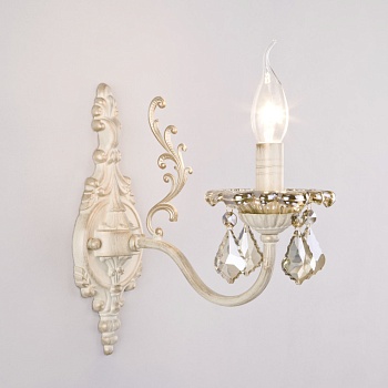 Бра Eurosvet 3281/1 белый с золотом/тонированный хрусталь Strot