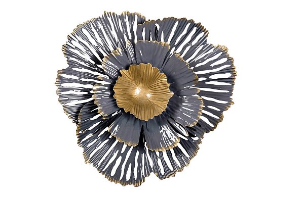 Декор настенный "Цветок" золотисто-серый Garda Decor 37SM-0850
