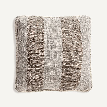 Подушка декоративная Clancy 50x50 коричневая в полоску Vical