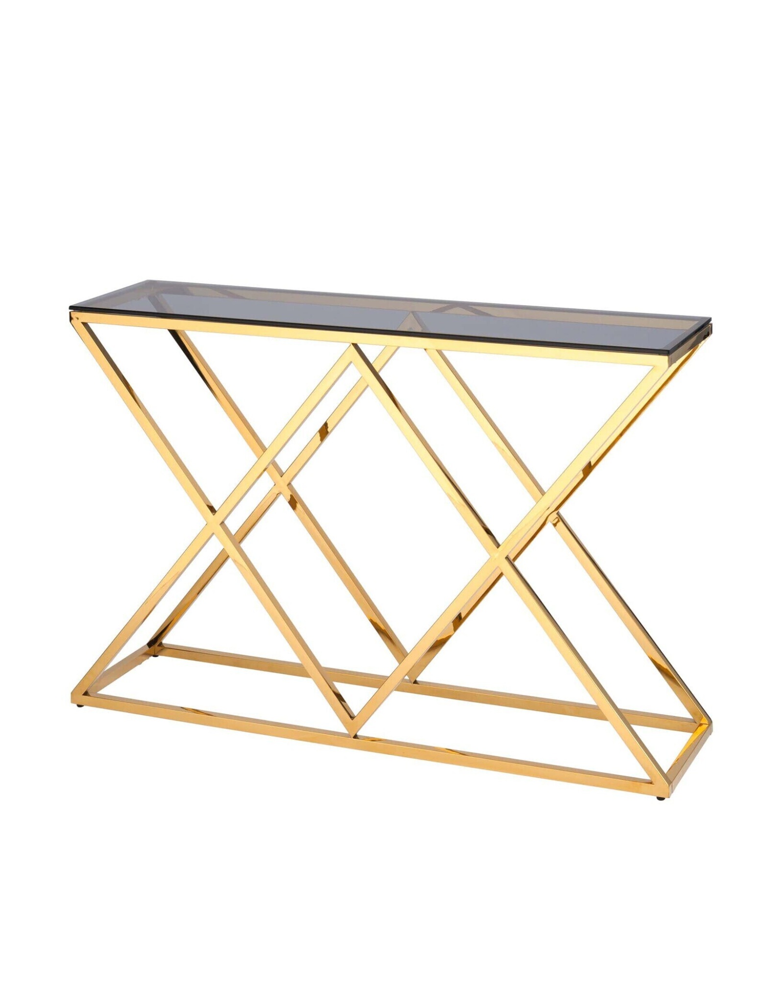Консоль ИНСИГНИЯ 115*30 золото стекло smoke Stool Group
