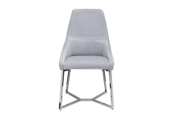 Стул на металлическом каркасе велюровый светло-серый/хром Garda Decor 30C-1185 SER