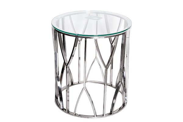 Столик журнальный с прозрачным стеклом (хром) Garda Decor 13RXET3103-SILVER