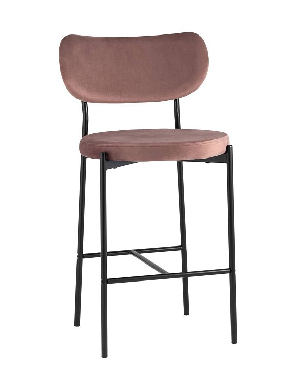 Стул полубарный Барбара велюр пыльно-розовый Stool Group