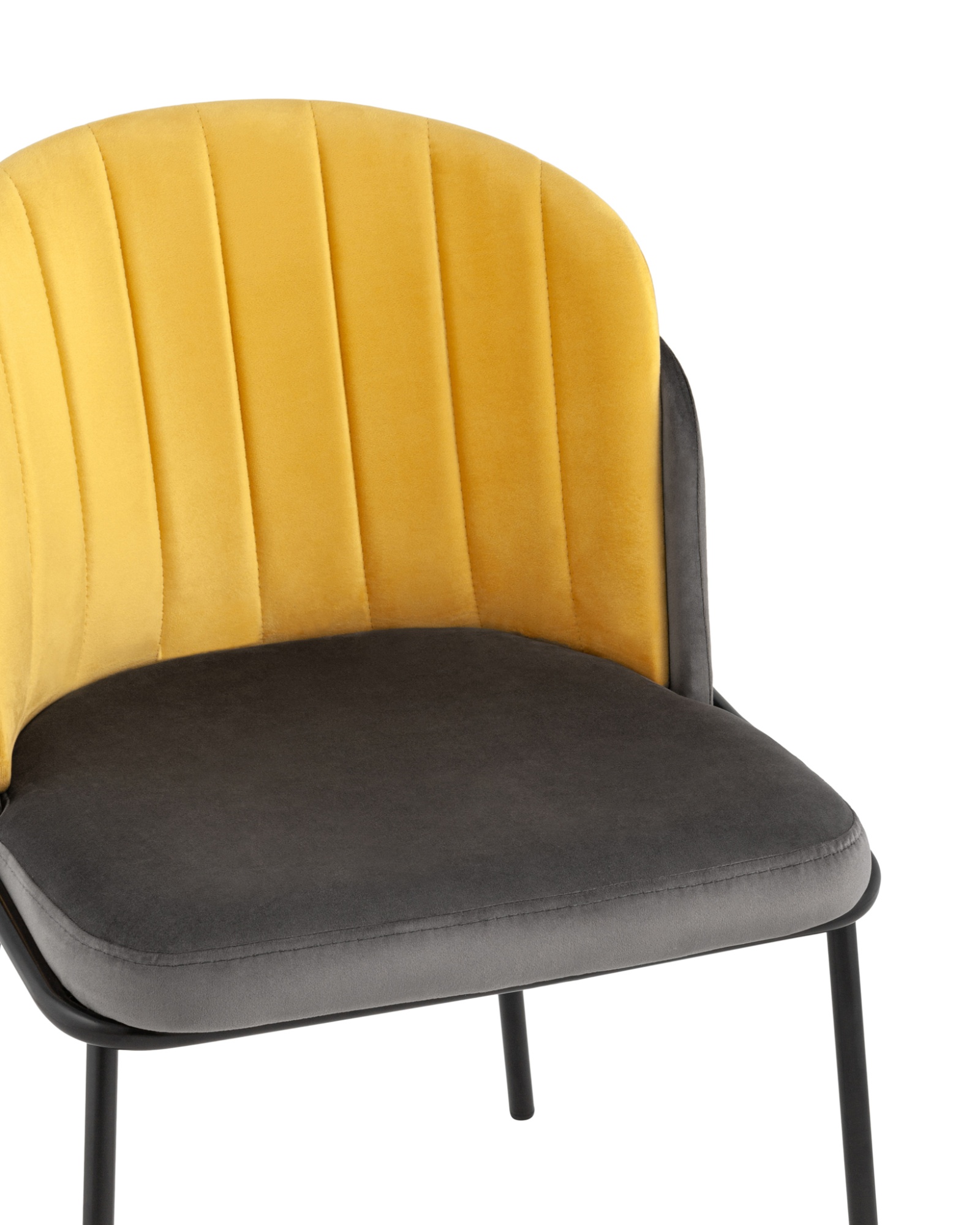 Стул Дабл велюр тёмно-серый с оранжевой вставкой Stool Group