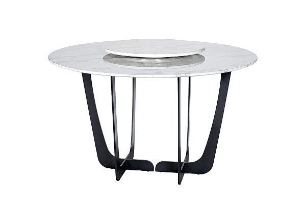 Стол обеденный круглый искусственный мрамор/черный металл Garda Decor 76AR-DT818