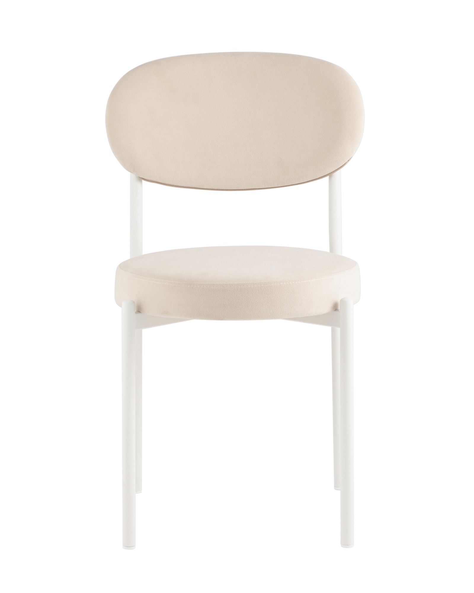 Стул Бриф SN велюр молочный каркас белый муар Stool Group