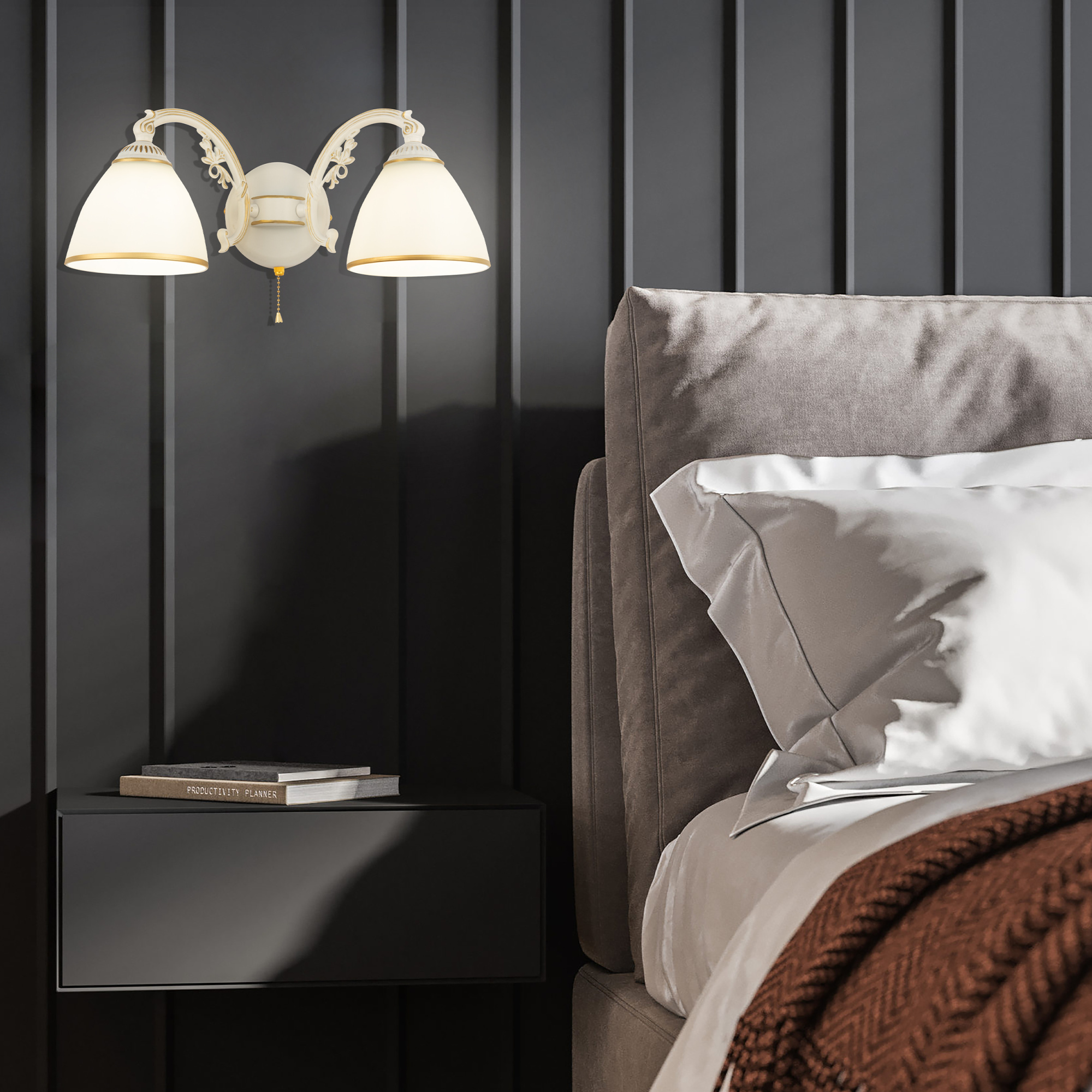 Бра с плафонами 341837/2W WT+G Arte Milano