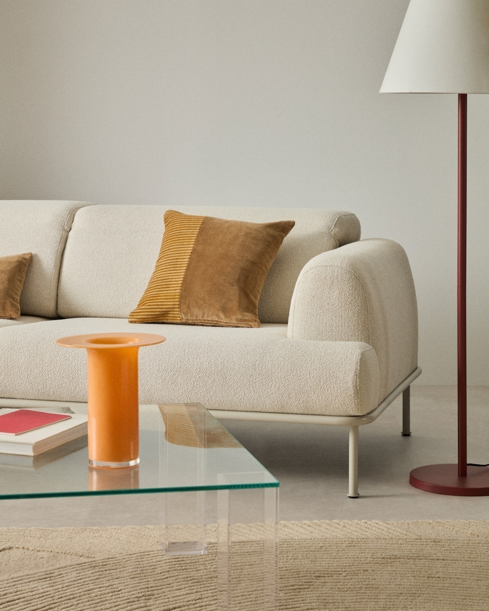 Samit Чехол на подушку из 100% хлопкового бархата с горчичными полосками 45 x 45 см La Forma (ex Julia Grup)