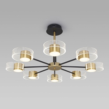 Люстра на штанге Eurosvet 90244/8 черный/золото