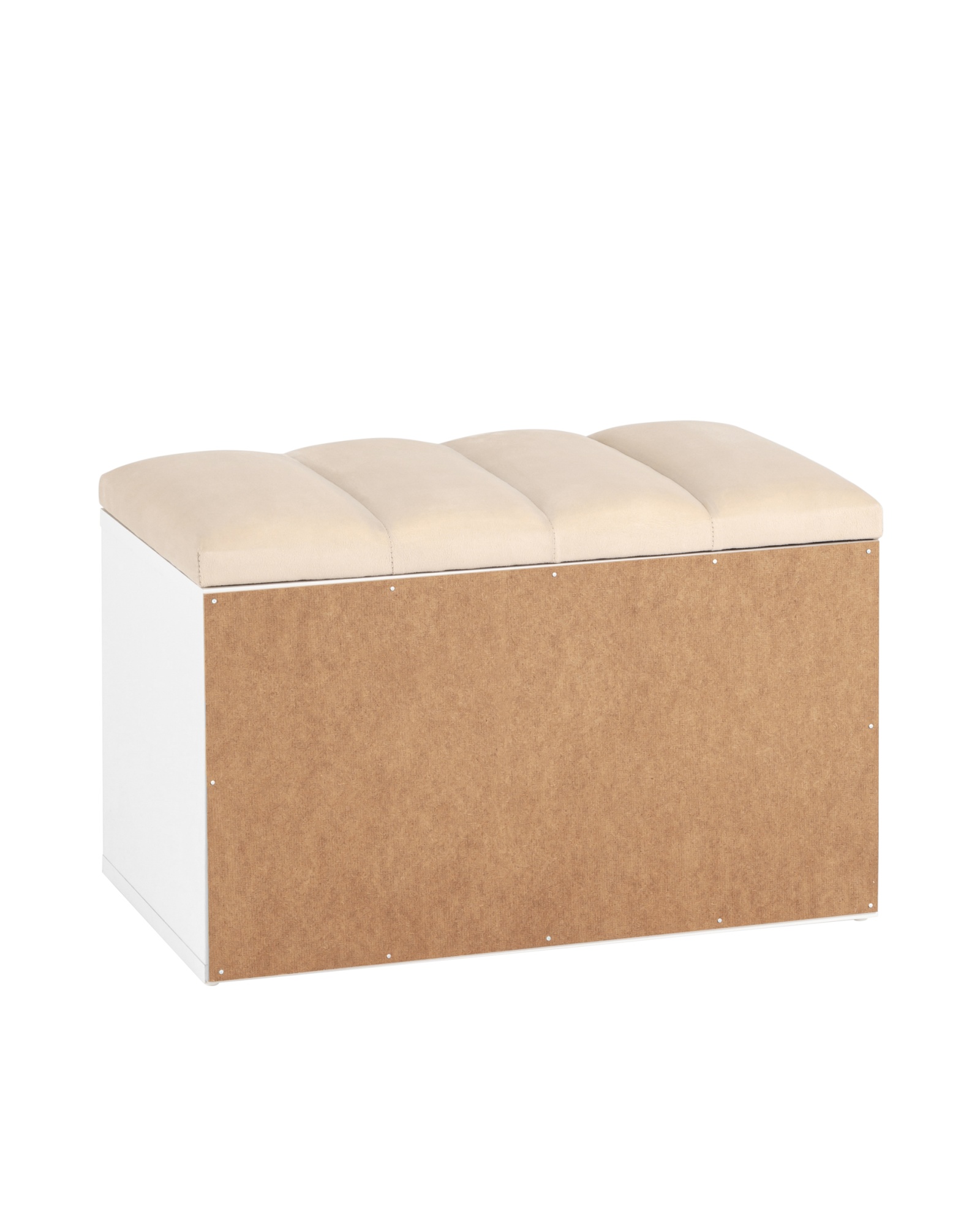 Обувница Хольст белая велюр бежевый Stool Group