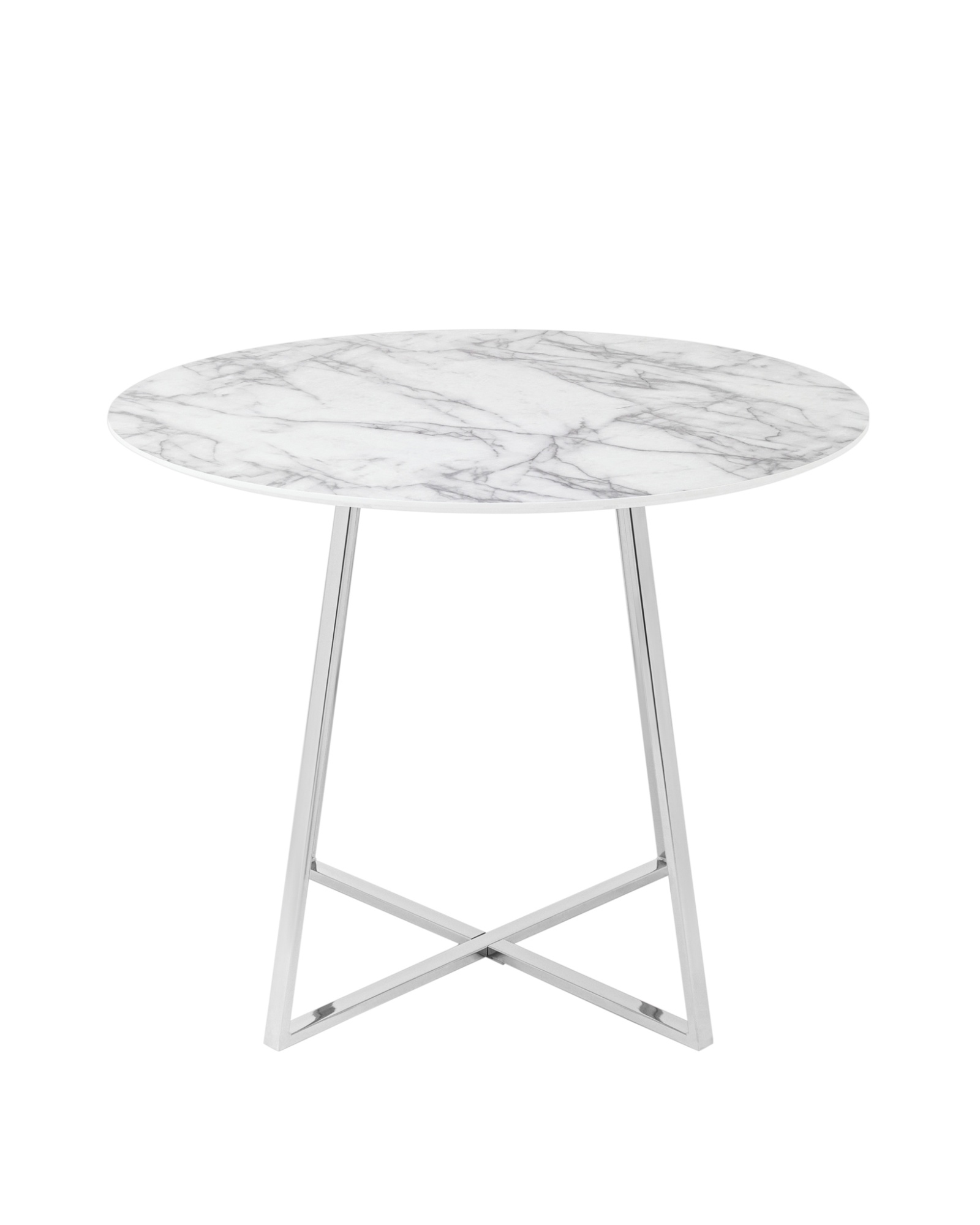 Стол обеденный Дакота 100*100 белый мрамор ножки хром Stool Group
