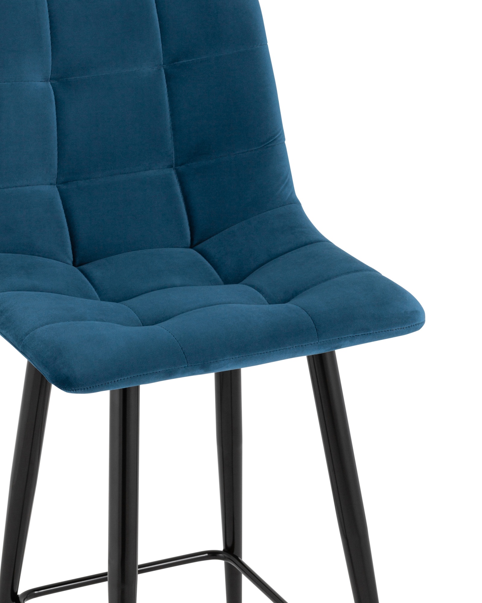 Стул полубарный Джанго велюр синий высота сиденья 60 см Stool Group