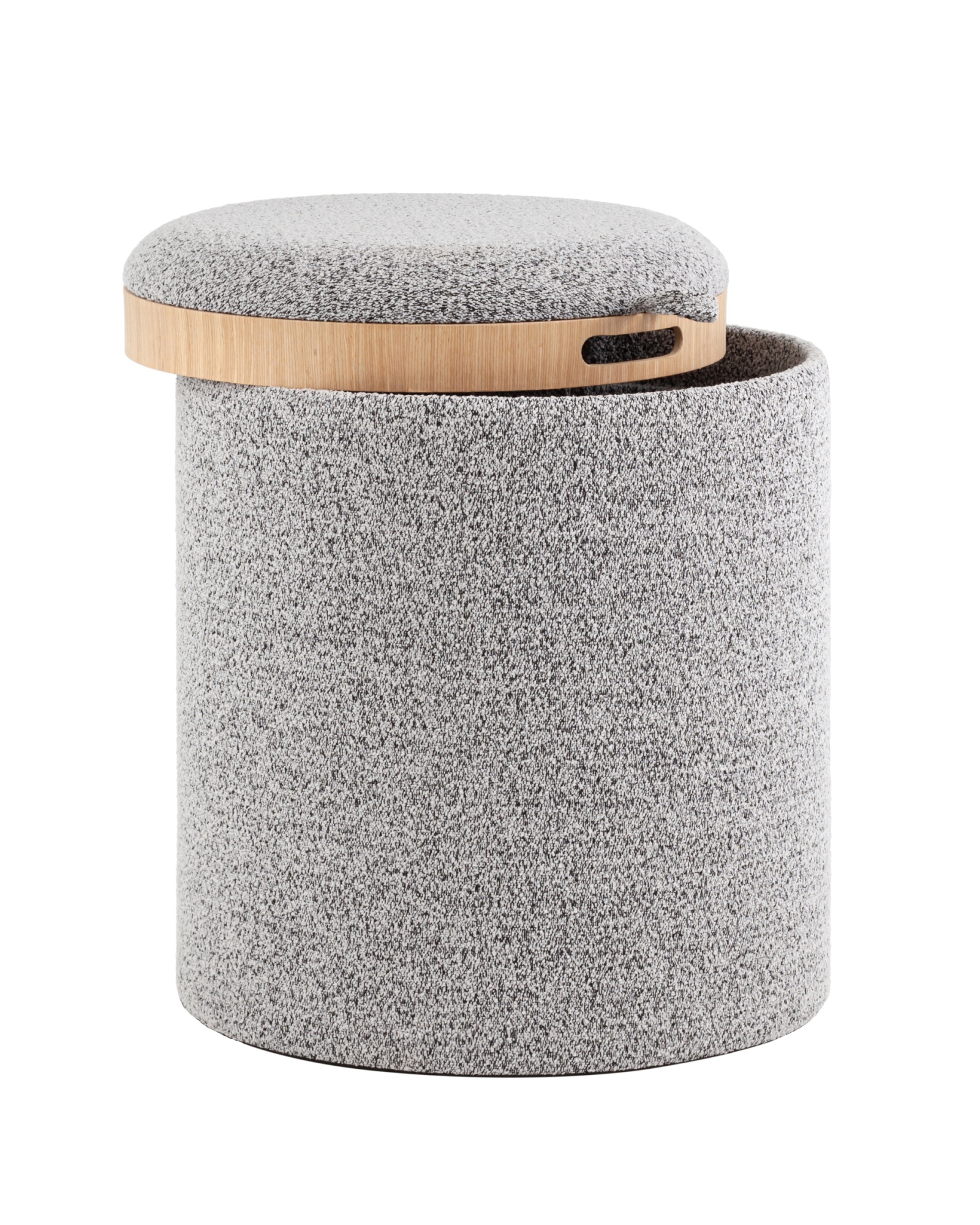 Пуф-столик с ящиком Хюгге S букле серый Stool Group