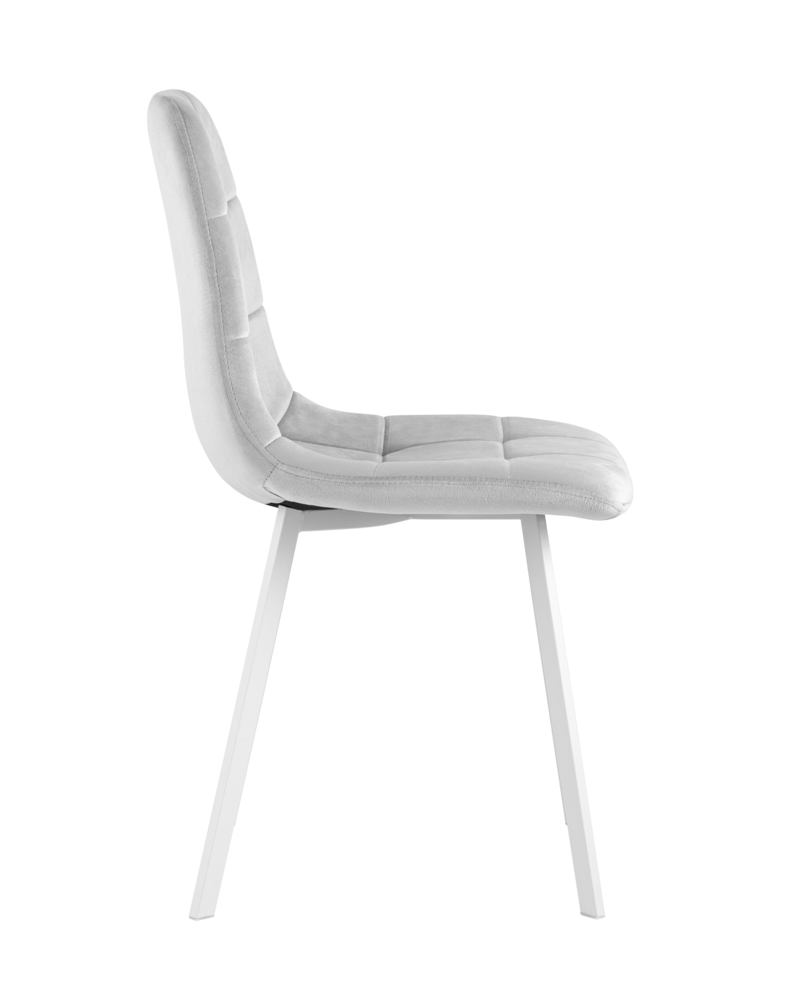 Стул Chilly велюр серебристый ножки белые Stool Group