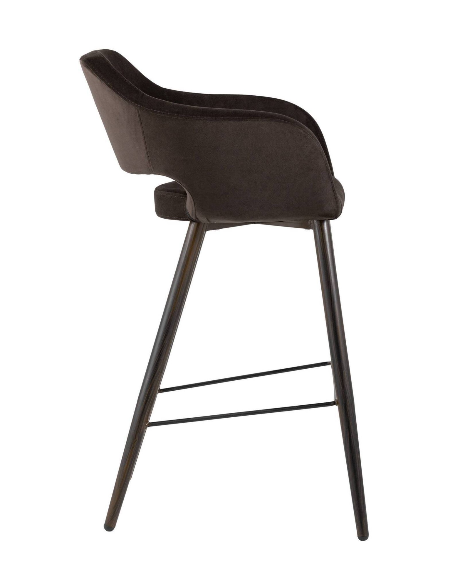 Стул барный Саймон велюр темно-коричневый Stool Group