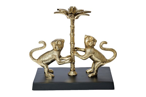 Подсвечник "Обезьянки" золотой Garda Decor 94PR-22003