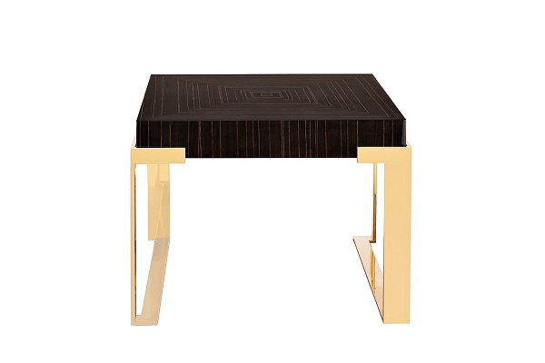 Столик журнальный квадратный Golden Prism коричневый/золото Garda Decor 84HB-ET319B