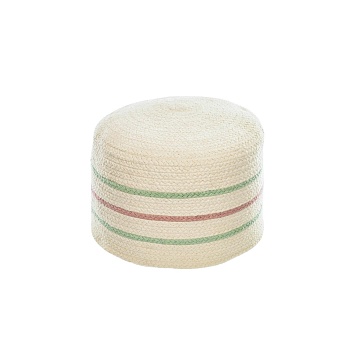 Круглый хлопковый пуф Daiana, разноцветный бежевый Ø 40 см La Forma (ex Julia Grup)