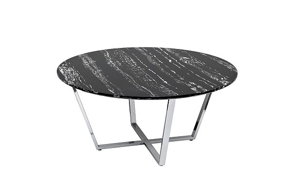 Стол журнальный круглый черный/хром Garda Decor 30B-85531