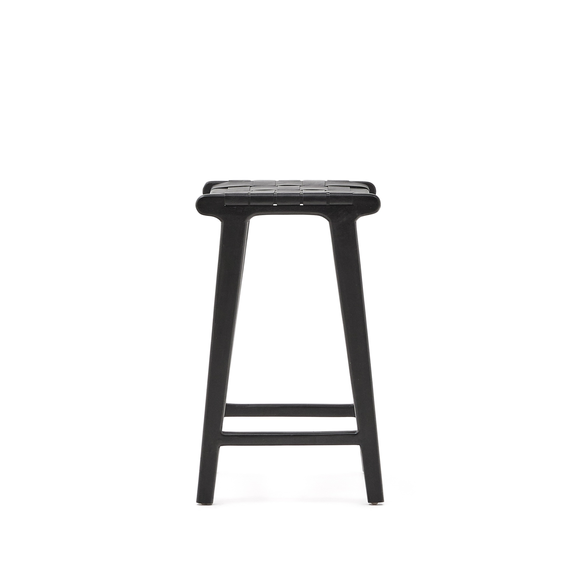 Табурет Calixta из кожи и красного дерева с черной отделкой La Forma (ex Julia Grup)