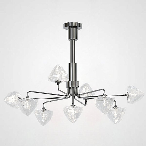 Люстра на штанге ICE 9 lamps Black by ImperiumLoft
