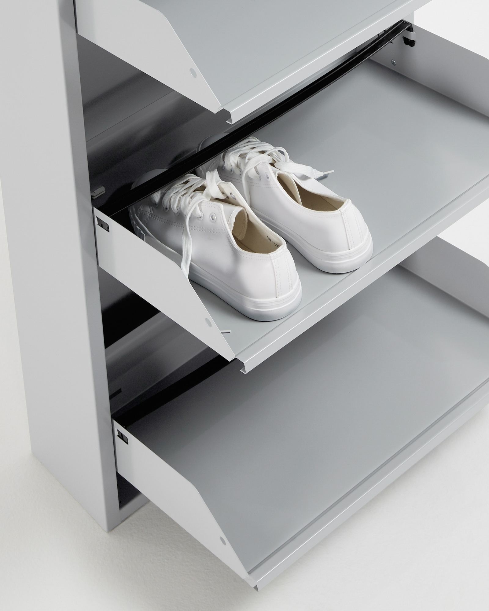 Полка для обуви Rox 4 двери металлическая серая La Forma (ex Julia Grup)