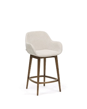 Полубарный стул Konna бежевого цвета с ножками из массива ясеня в темной отделке, 65 см La Forma (ex Julia Grup)