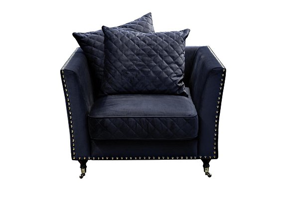 Кресло Sorrento велюровое темно-синее Garda Decor SORRENTO1-2K-Т.СИНИЙ-Bel18