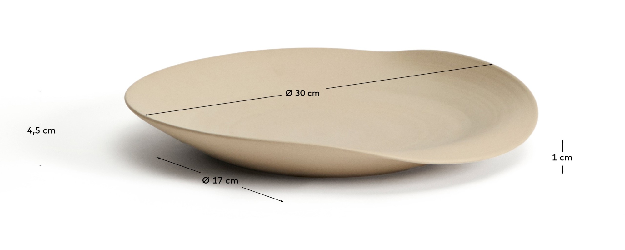 Керамический поднос Ebenor бежевого цвета Ø 30 см La Forma (ex Julia Grup)
