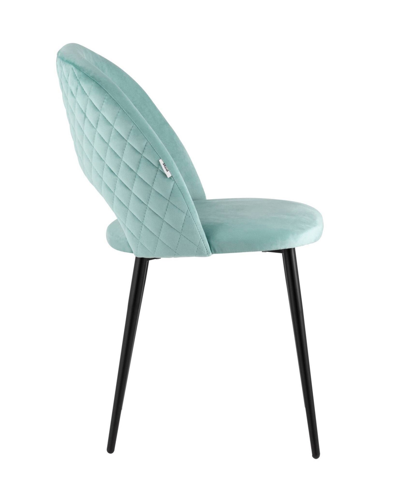 Стул Меган велюр с ромбами пыльно-голубой Stool Group