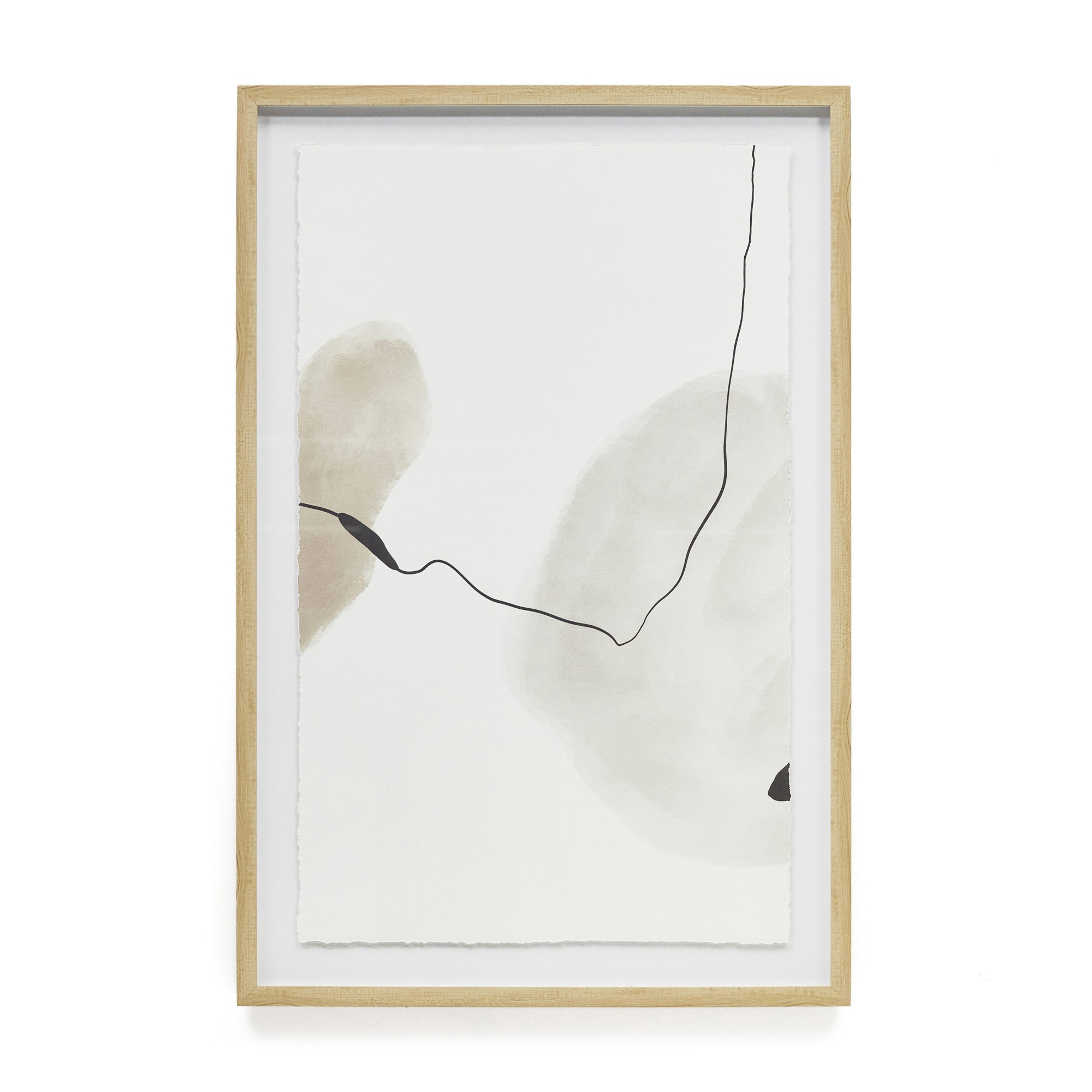 Torroella Абстрактная картина в белом, коричневом и сером цвете 60 x 90 см La Forma (ex Julia Grup)