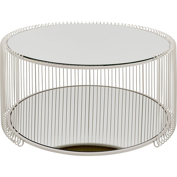 Стол кофейный Wire Double Cream Ø80cm KARE 70338