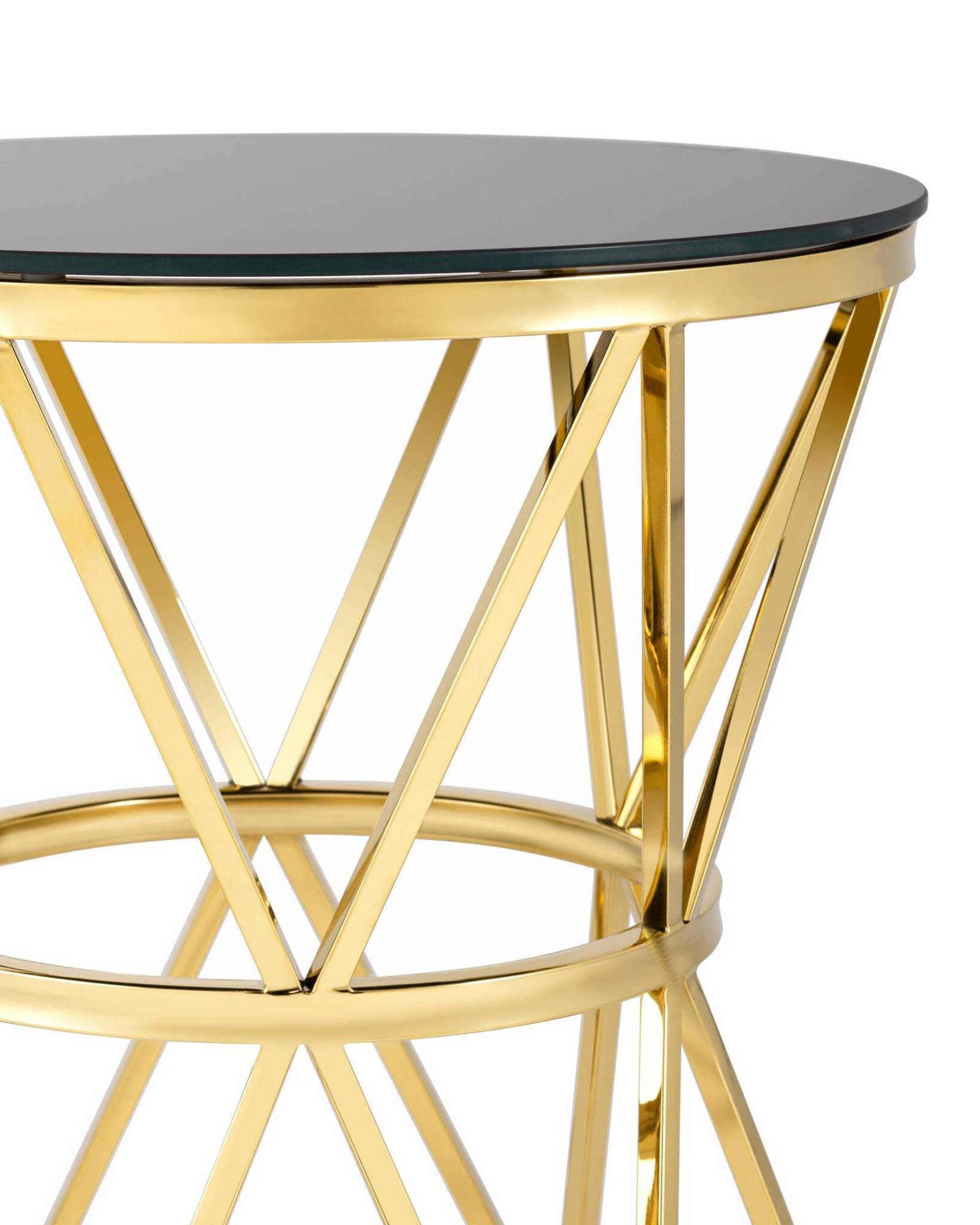 Журнальный стол 50*50 ВИВА золото стекло черное Stool Group