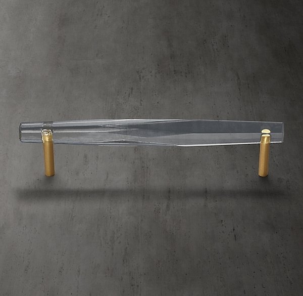 Ручка-скоба Restoration Hardware Camden Crystal L.7.6 Lac.Burnished Brass