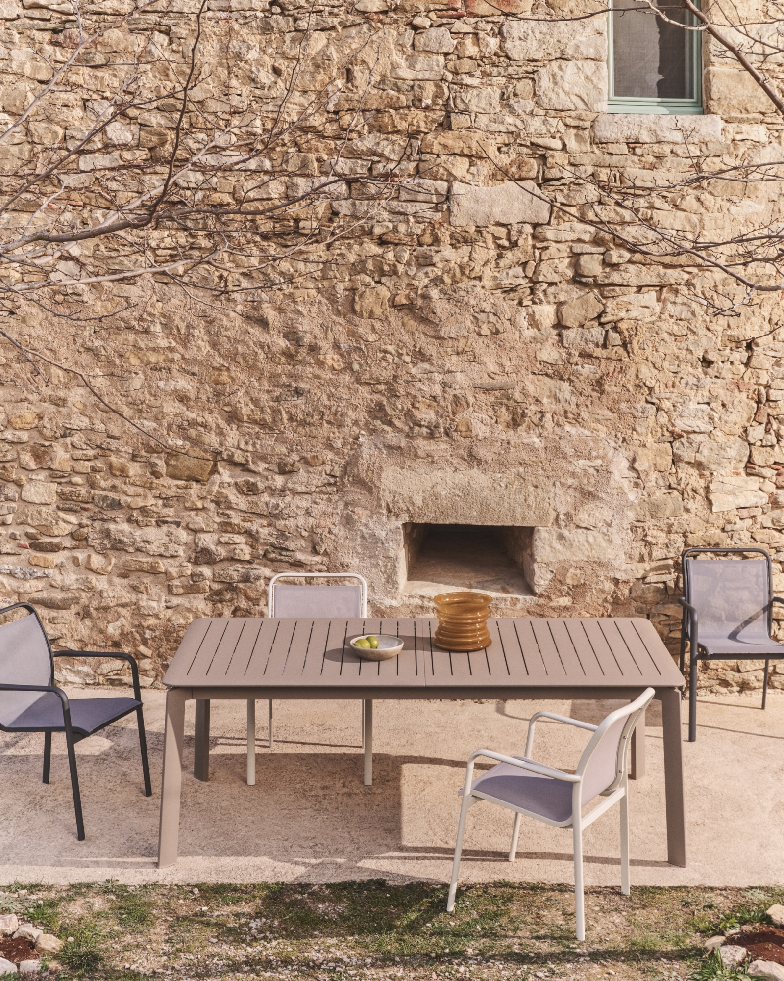 Уличный стул Luri из графитового алюминия и серого текстиля La Forma 482564