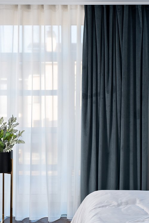 Портьера широкая с подкладом сшивная 260см бирюзовая Garda Decor GD-ПОРТЬЕРА260-RIV87