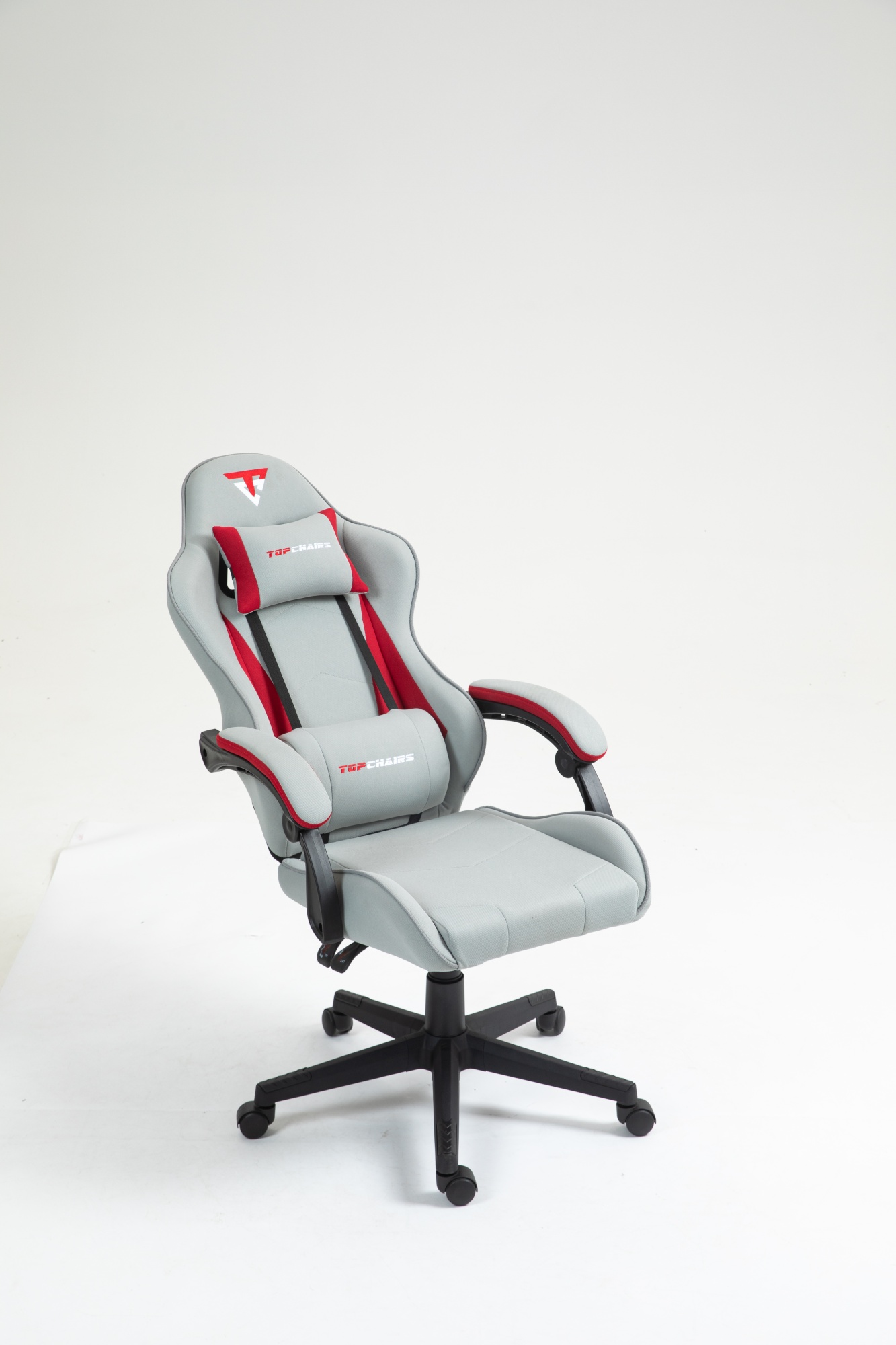 Кресло спортивное TopChairs Phantom ткань серо-красный Stool Group