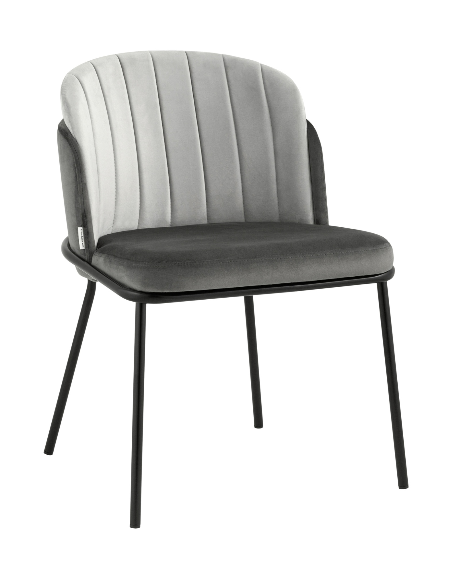 Стул Дабл велюр тёмно-серый со светло-серой вставкой Stool Group