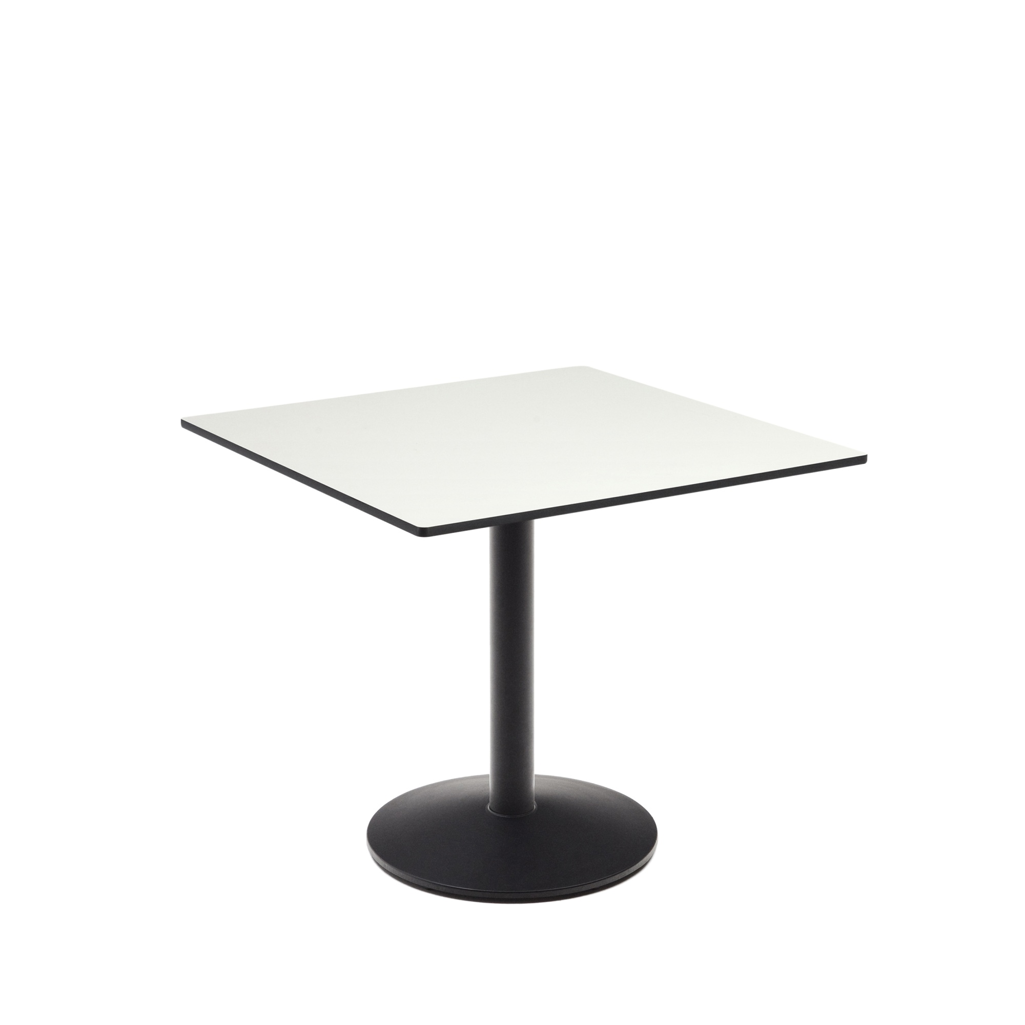 Esilda Садовый стол белого цвета с черной металлической ножкой La Forma (ex Julia Grup)