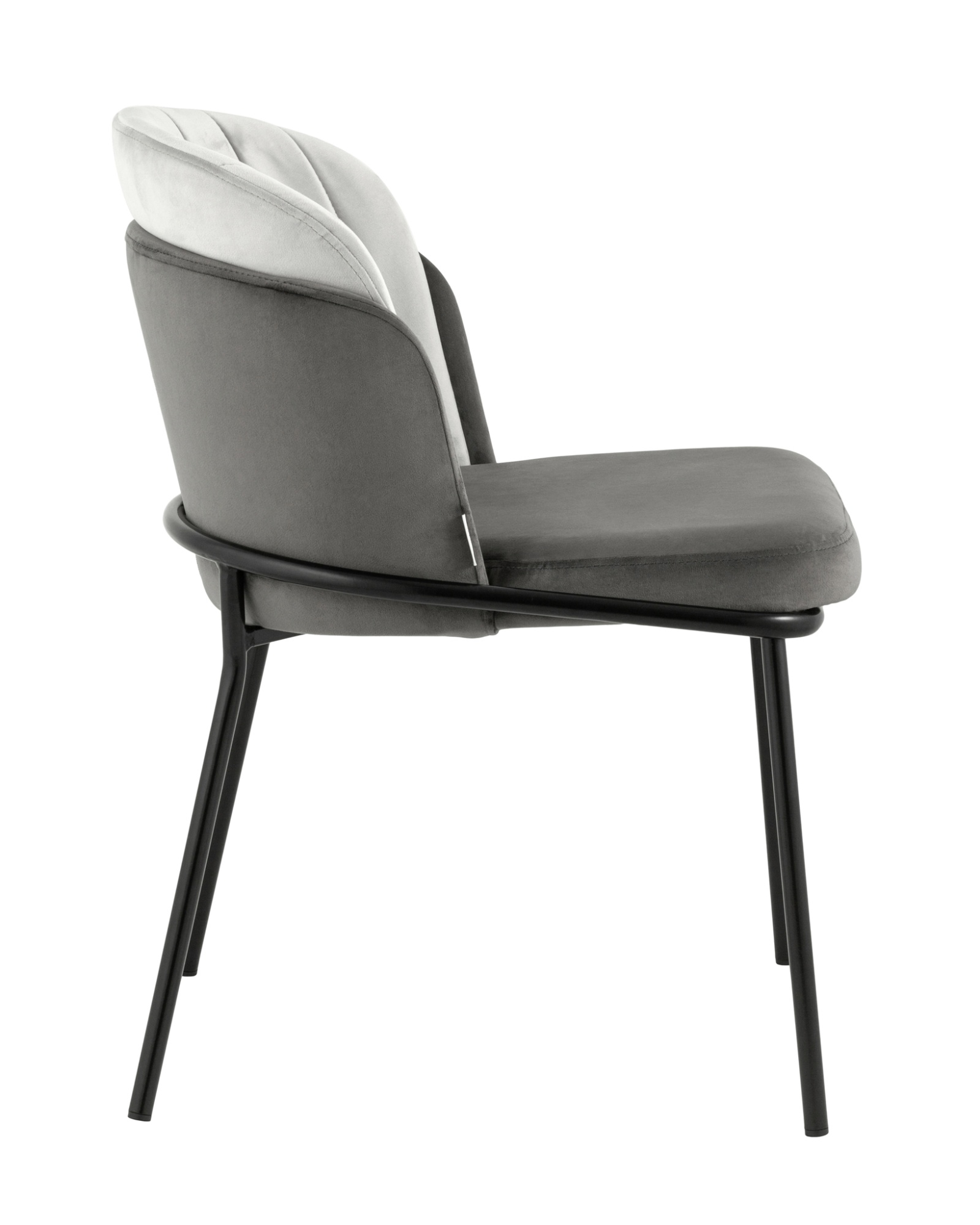 Стул Дабл велюр тёмно-серый со светло-серой вставкой Stool Group