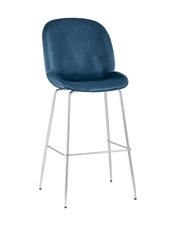 Стул барный Beetle со спинкой маренго хромированные ножки Stool Group