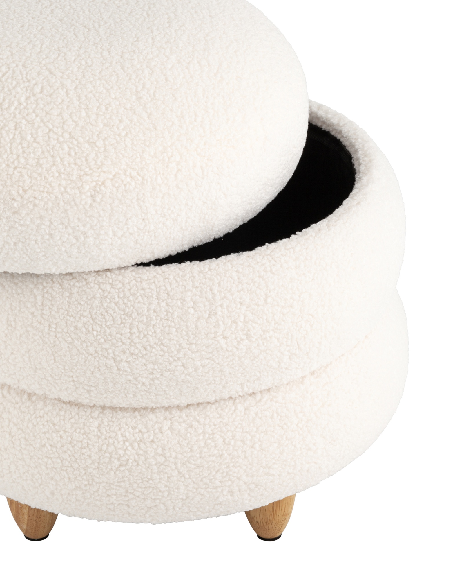 Пуф с ящиком Винни L тедди белый Stool Group