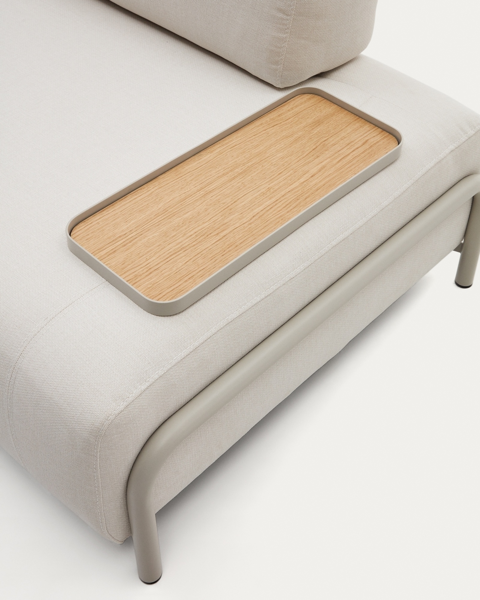 Compo Небольшой поднос из дубового шпона с натуральной отделкой и серого металла La Forma (ex Julia Grup)