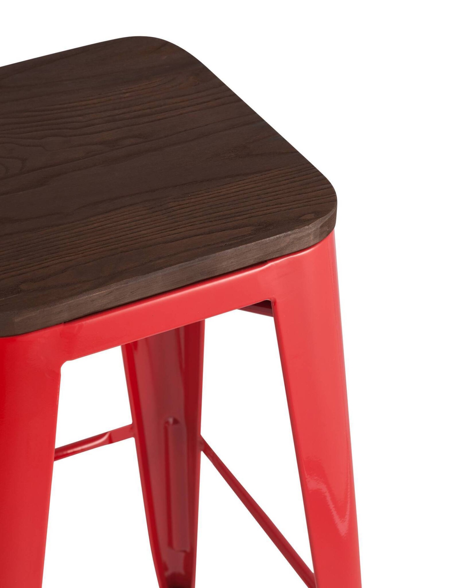 Стул барный TOLIX WOOD красный глянцевый Stool Group