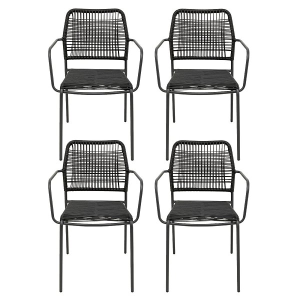 Стулья уличные Madagascar Black 4/Set KARE 40435