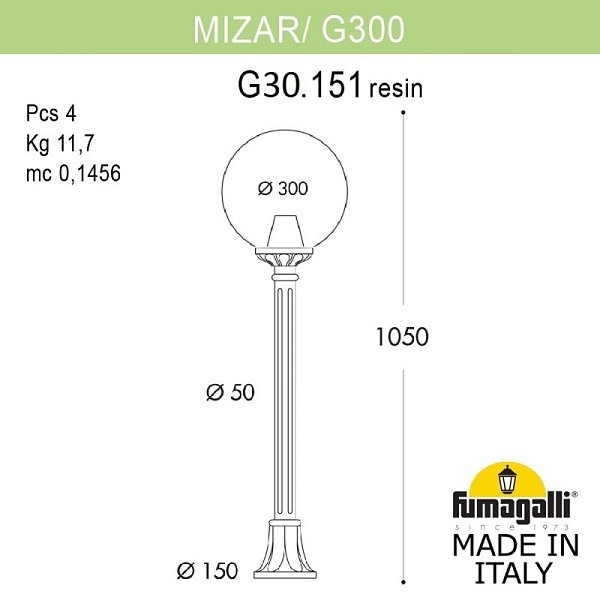 Садово-парковый светильник Fumagalli G30.151.000.VYF1R