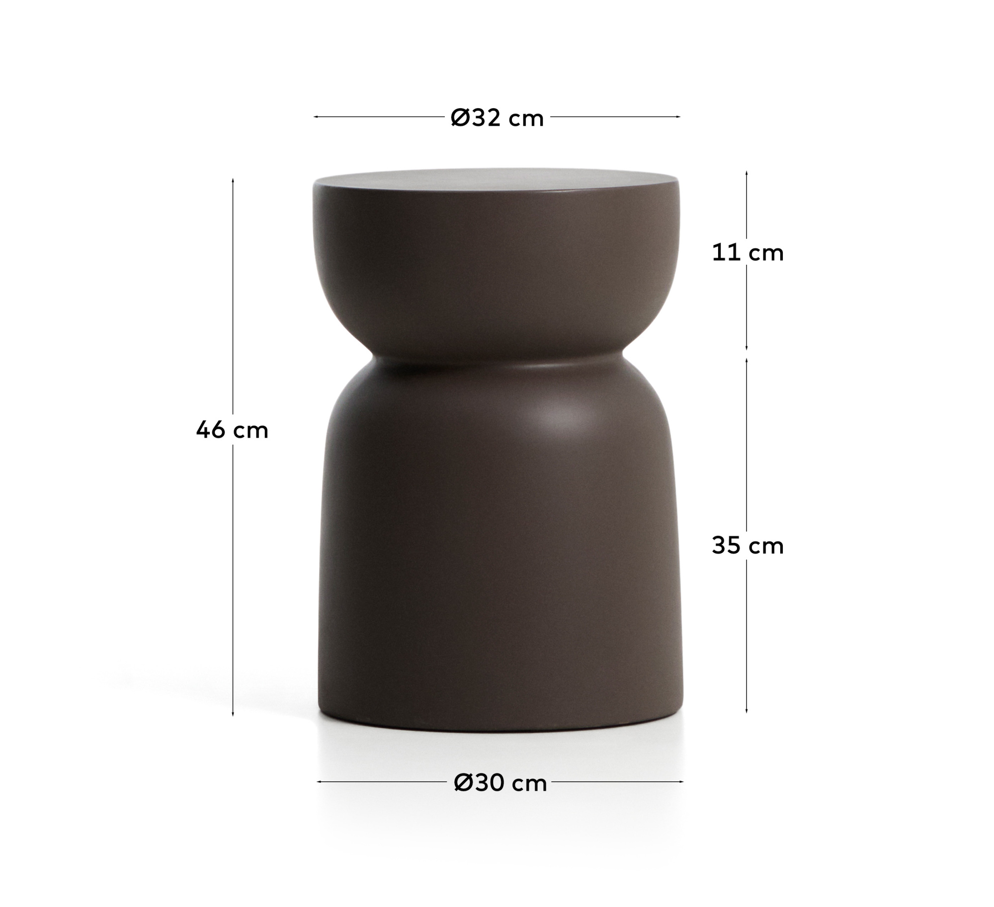 Уличный столик Garbet из коричневого бетона, диаметр 30 см La Forma 482247