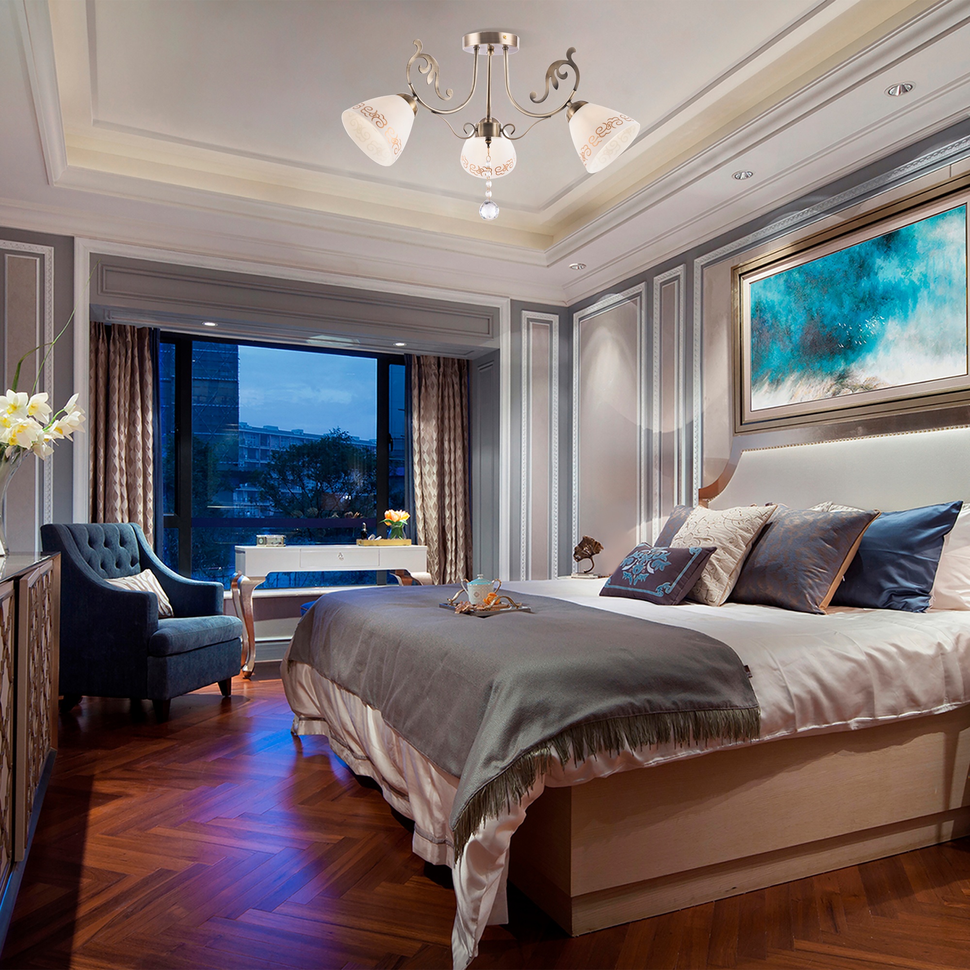 Люстра с плафонами 341900/3 AB Arte Milano