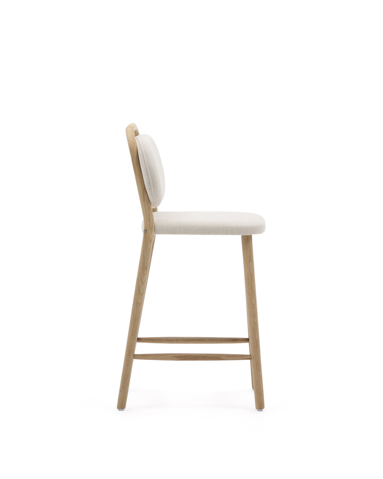 Полубарный стул Helda из бежевого шенилла и массива дуба FSC 65 см La Forma (ex Julia Grup)